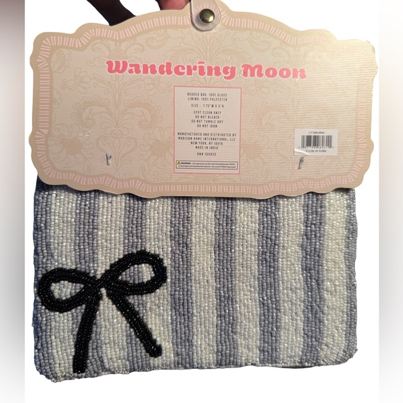 Wandering Moon NWT Black Swan Beaded Travel Pouch & 24 Paper Cups with Lids - Picture 3 of 7